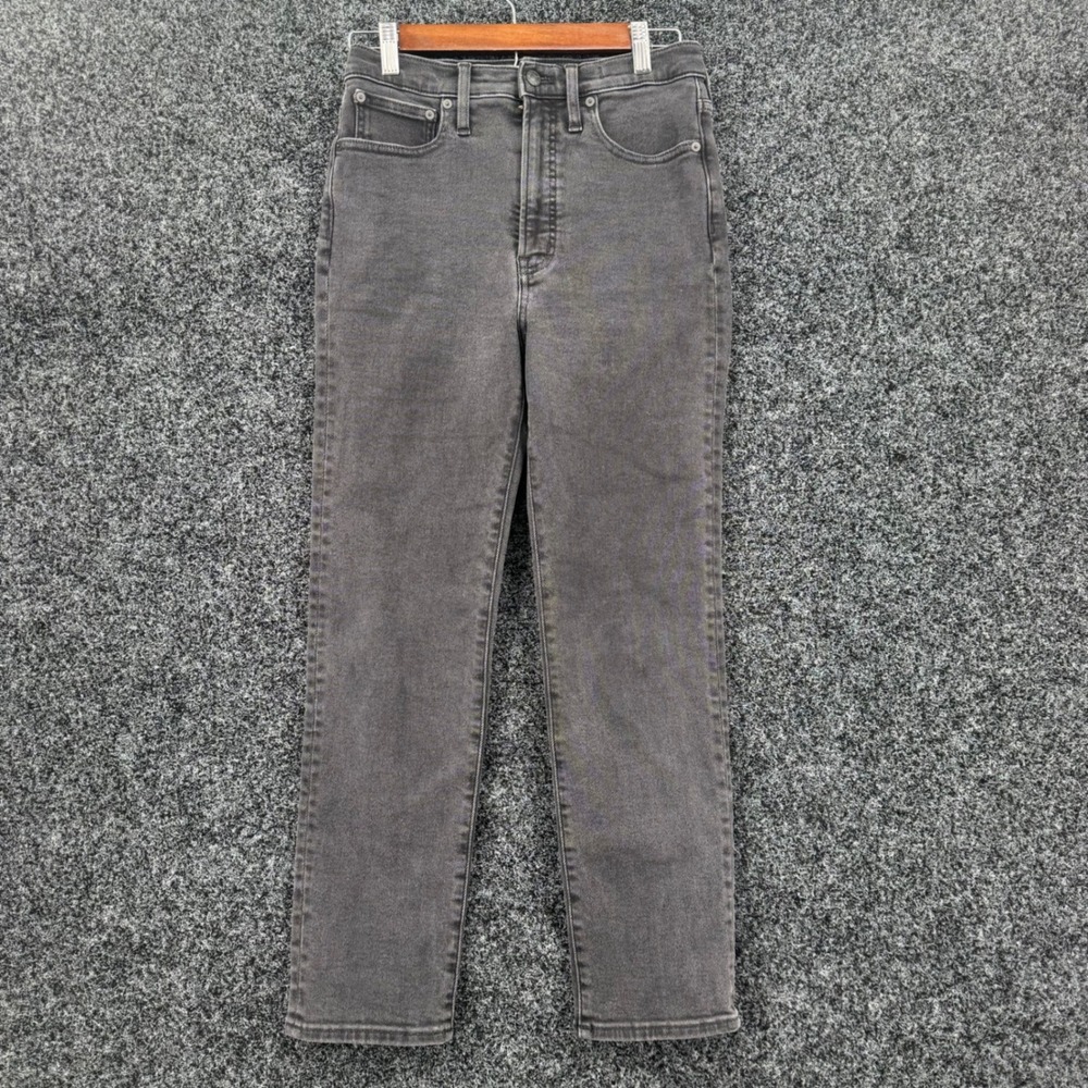 Madewell The Perfect Vintage Jean High Rise Straight Leg Faded Black Grey 28